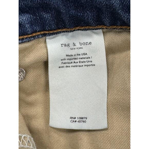 Rag & Bone Dark Wash Low-Rise Slim Boyfriend Blue Denim Jeans 29 Hippie Retro - Picture 7 of 8